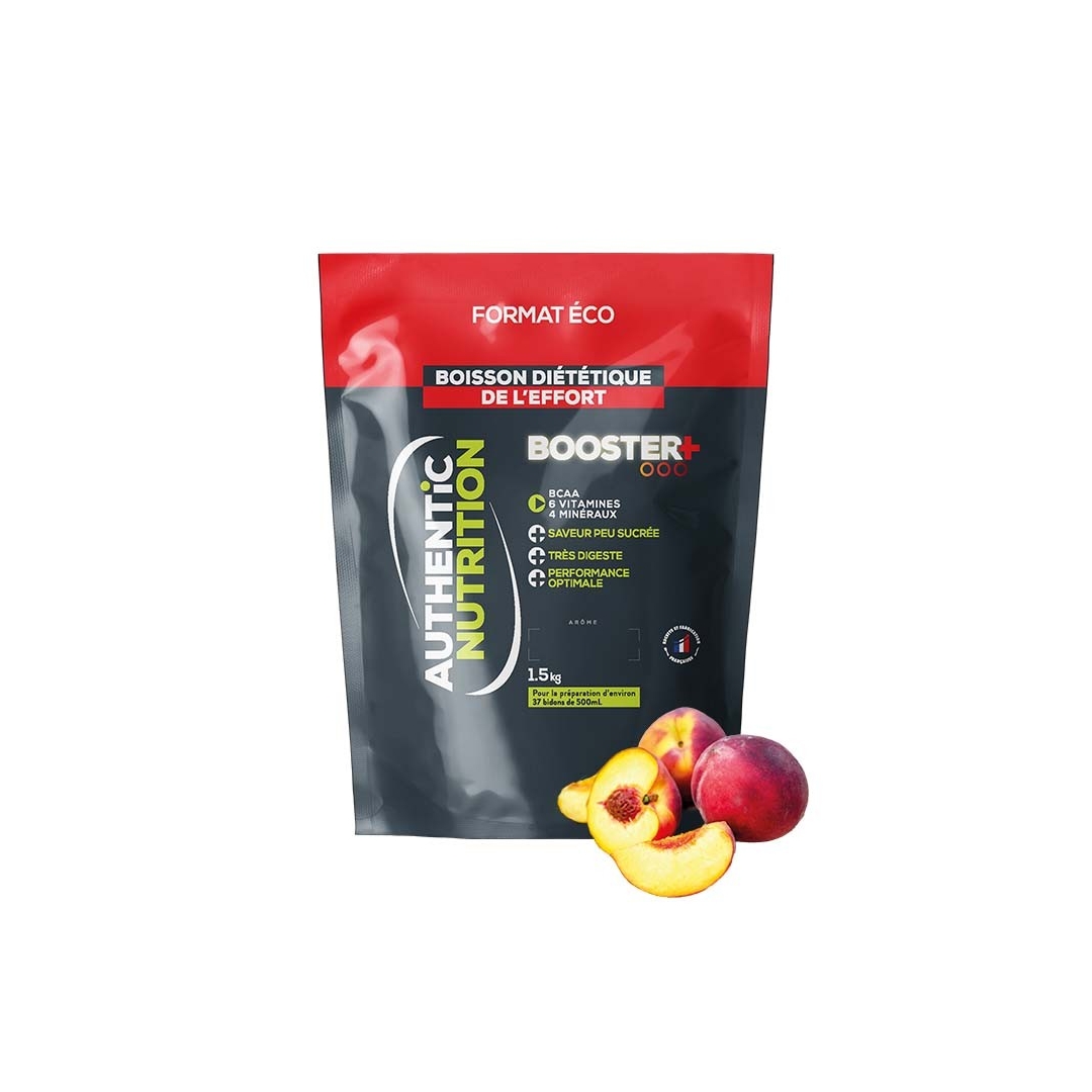 boisson énergétique isotonique Booster + à la pêche boisson énergétique isotonique Booster + à la pêche