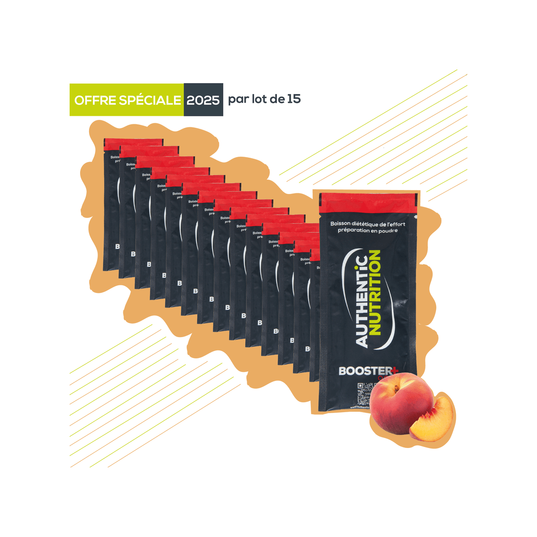 lot de 15 boisson énergétique booster+ authentic nutrition